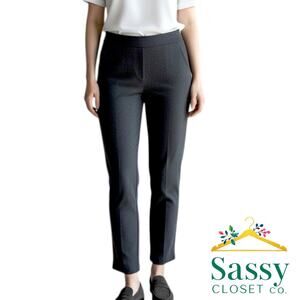 Chico’s Dark Gray Cropped Pull‑On Dress Pants Stretch Slash Pockets Sz 3 US XL